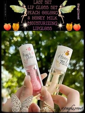 🆕️LAST SET💗~ PEACH OOLONG & HONEY MILK MOISTURIZING LIPGLOSS~ 1 OF EACH IN BOX